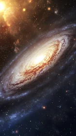 Spiral galaxy with bright core and dense star fields.