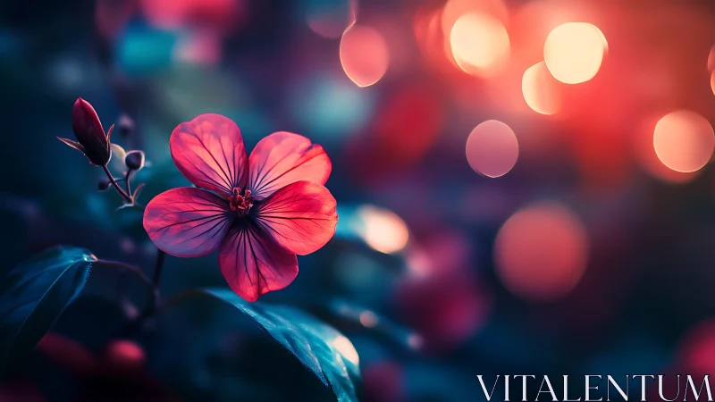 Vibrant Pink Flower Bokeh. Macro botanical composition.