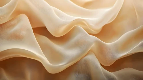 Flowing Ivory Silk Fabric in Soft, Elegant Abstract Style.