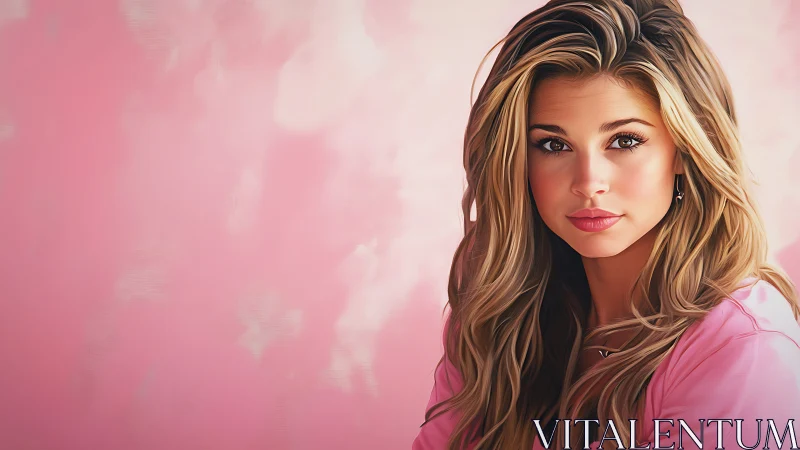 Beautiful Woman with Warm Smile and Flowing Hair