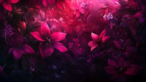 Vibrant Magenta Blooms Glowing with Luminous Elegance.