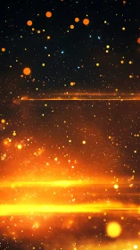 Luminescent Particle Gradient: Warm Chromatic Cascade with Bokeh Effects.