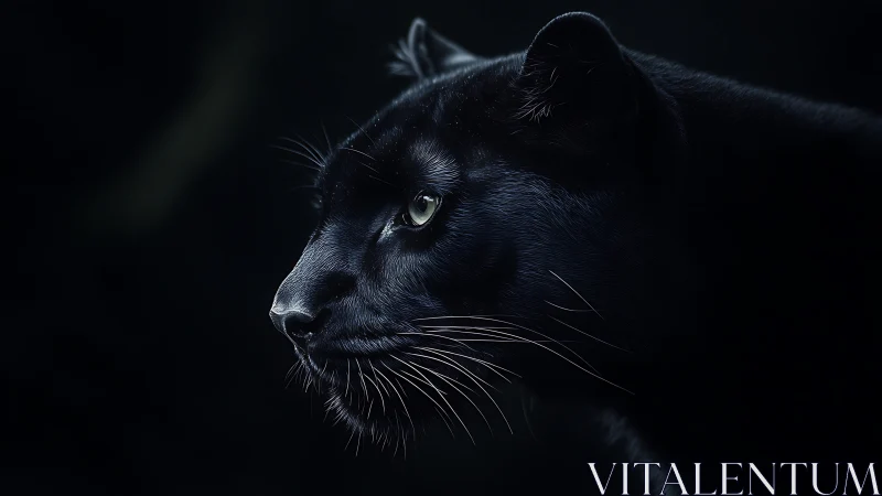 Black Panther Portrait: Chiaroscuro Wildlife Study with Luminous Eyes