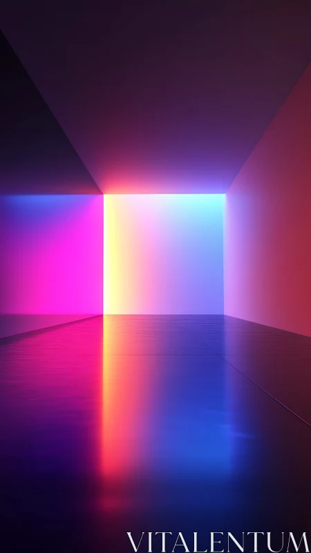 Neon horizon hallway where color fields quietly collide.