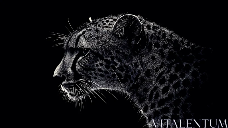 Moonlit whisker constellation on a shadowborn cheetah profile.