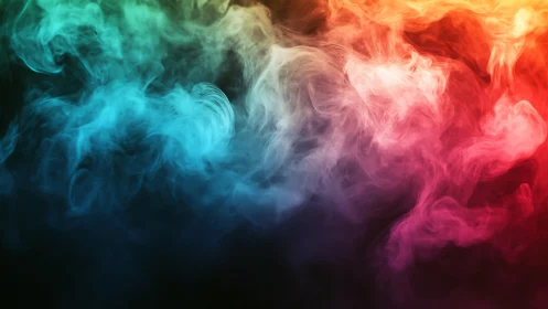Colorful swirling clouds of dreamlike rainbow smoke.