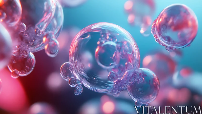 Translucent spherical forms occupy a shallow depth of field