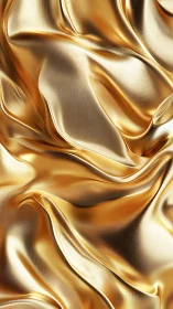 Photoreal golden satin folds with high-gloss specular depth.