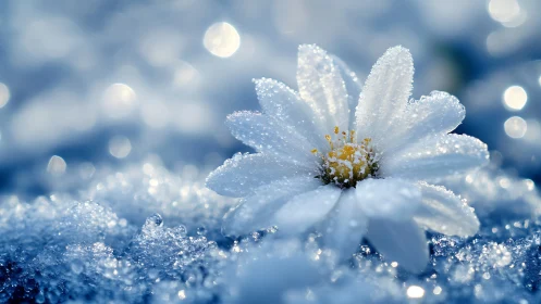 Winter Frost Adorns Delicate Petals Dancing Through Crystalline Wonder