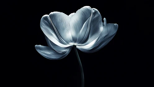 Ethereal Tulip Blooms in Monochrome Reverie.
