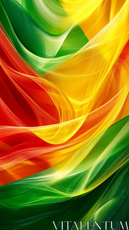 Colorful silk currents in a sunlit abstract breeze.