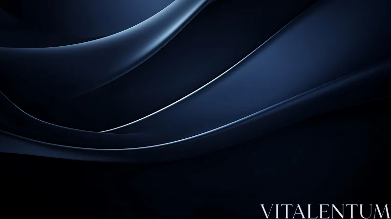 Elegant Dark Blue Abstract Waves in Modern Minimalist Style.