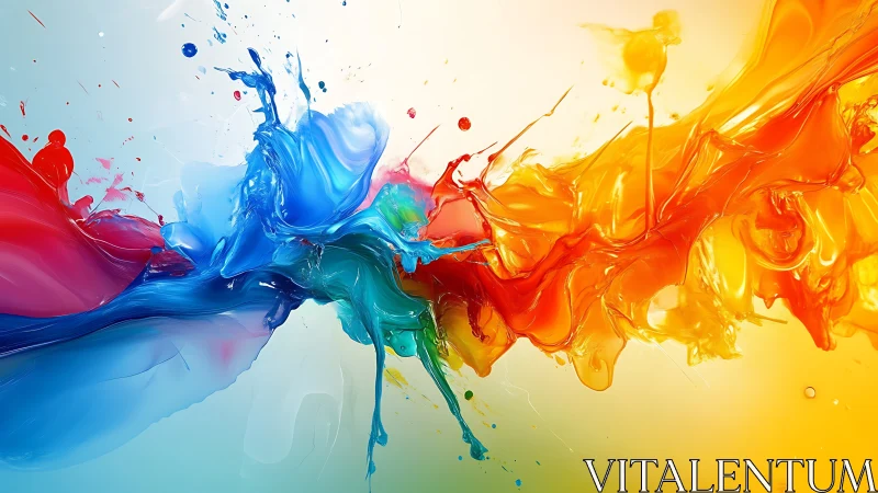 Colorful paint splash collision bursting with creative joy.