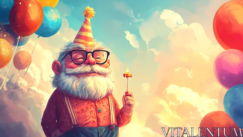 Whimsical Cloud-Bound Celebration Breaks Free Into Sky