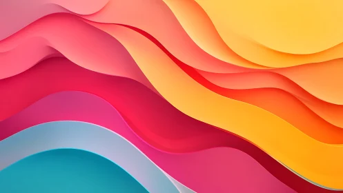 Color tides roll in layered waves of luminous paper light