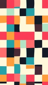 Vertical multicolor grid of irregular rounded geometric panels