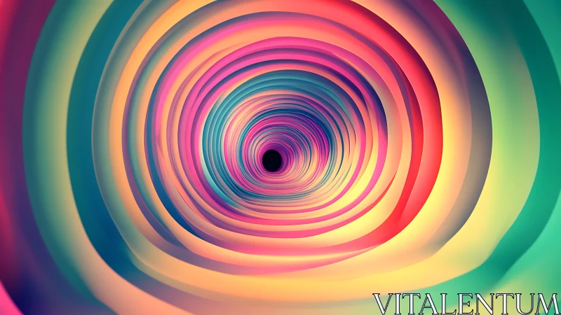 Gentle rainbow tunnel drawing you into a calm daydream.