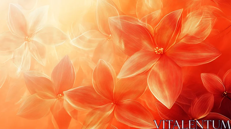 Floral Gradient. Soft petals transition warm tones.