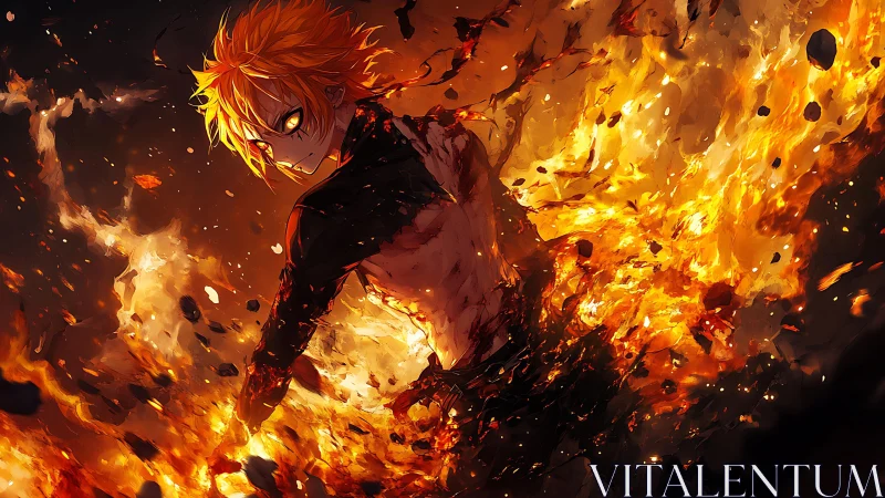 Flaming hero unleashes a fierce, fiery power surge