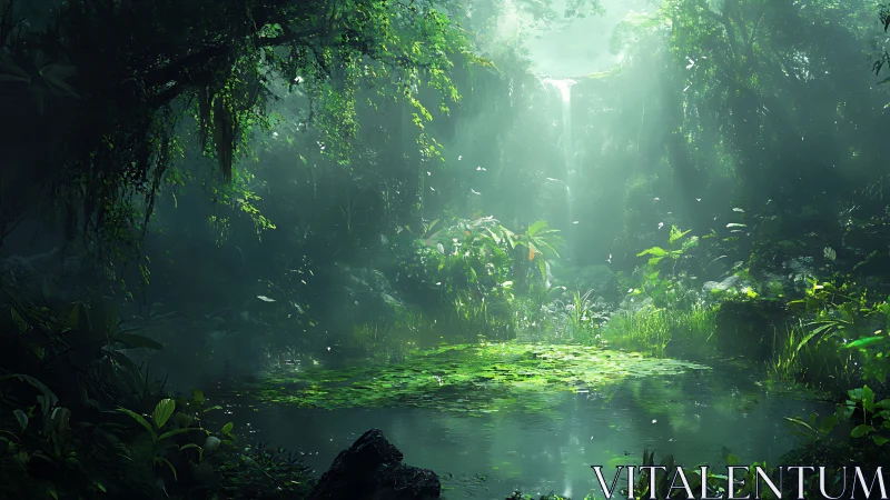 Luminescent Rainforest Canopy: Digital Environmental Sanctuary.