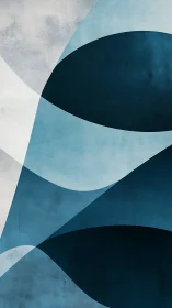 Curved blue geometric abstract with layered wave forms.