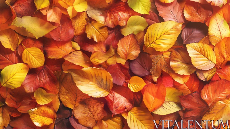 Golden autumn leaves gathered in a cozy seasonal carpet.