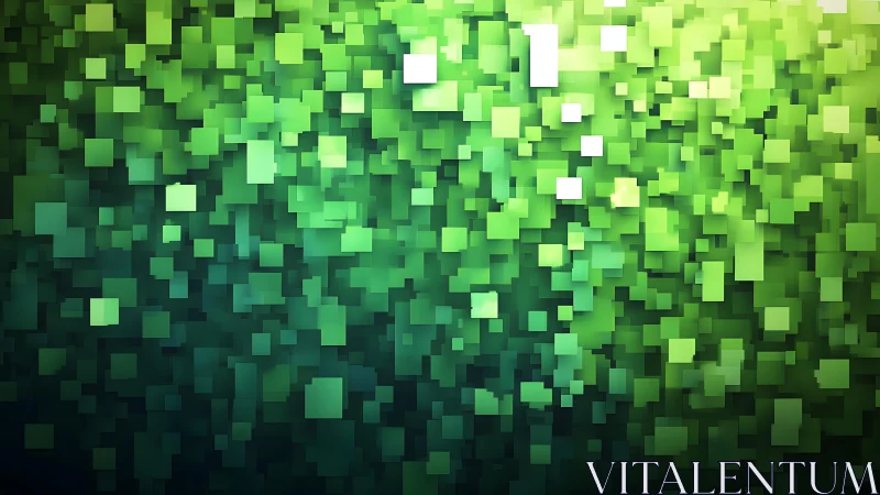 Abstract green pixelated mosaic digital background, modern style.