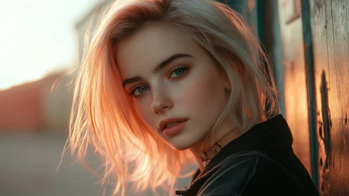 Sunlit edge portrait with shallow depth and warm backlight.