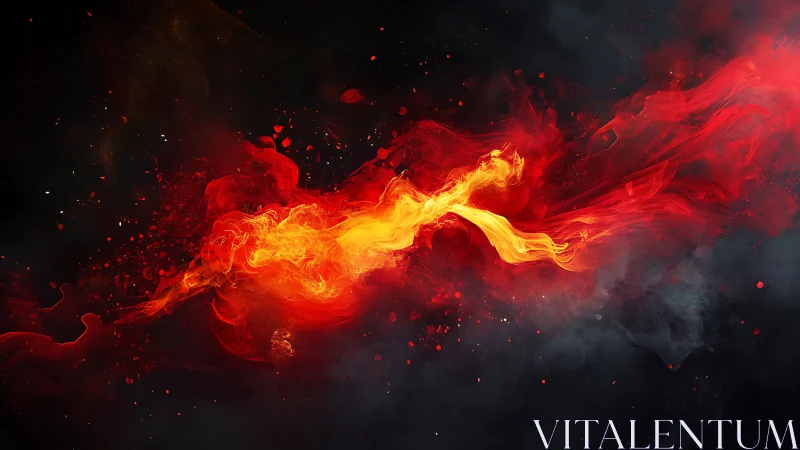 Fiery Plasma Wave Energy Burst Explosion.