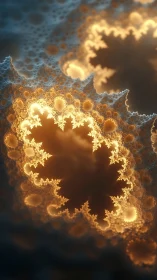 Glowing fractal pattern with layered organic contours. Period.