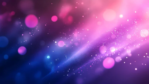 Vibrant Pink and Blue Abstract Bokeh Digital Art Background.