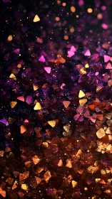 Triangular glitter particles form dense, defocused bokeh field