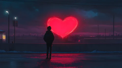 Solitary Soul Finds Hope in Neon Heart