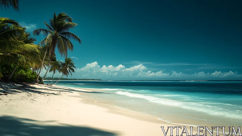 Tropical Paradise: Palm-Fringed Beach Sanctuary.