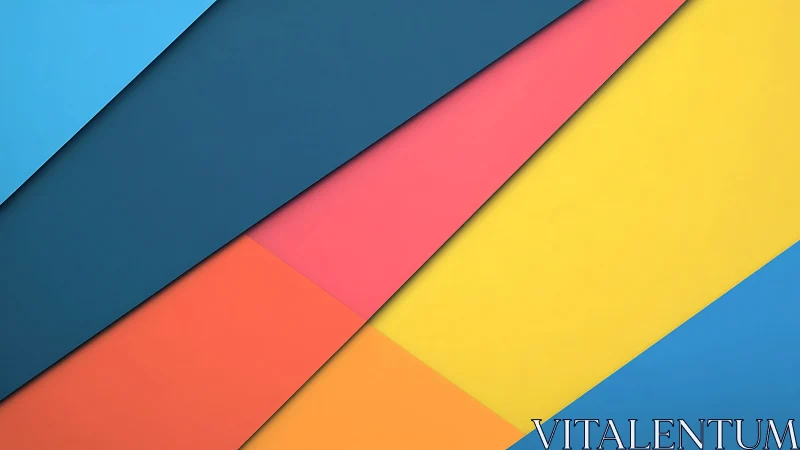 Layered geometric color bands create a bold modern backdrop