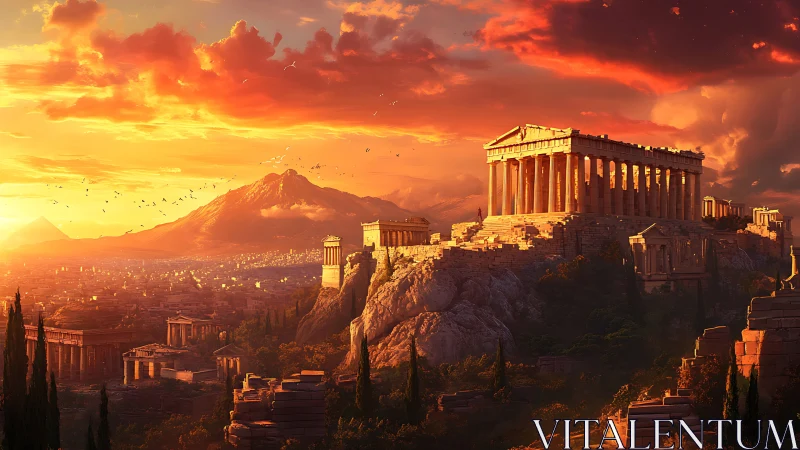 Sunlit digital reconstruction shows Parthenon above ancient city