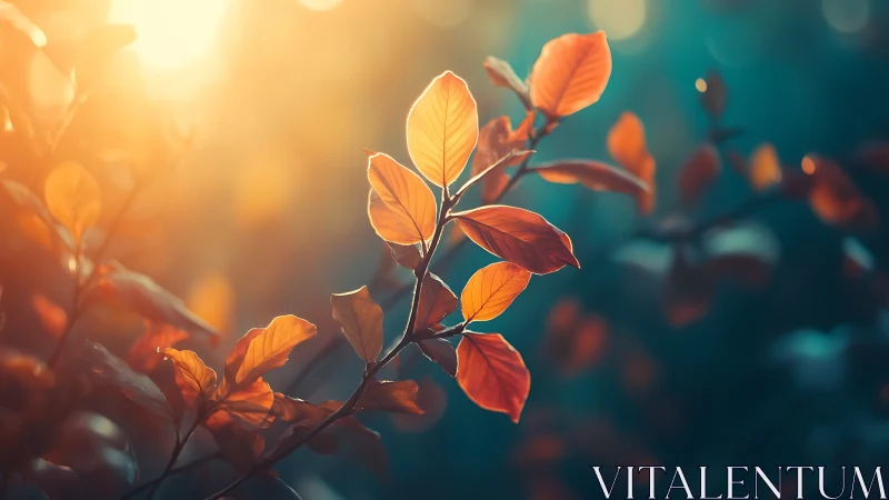 Autumn Leaves in Soft Sunlight, Dreamy Nature Photography.