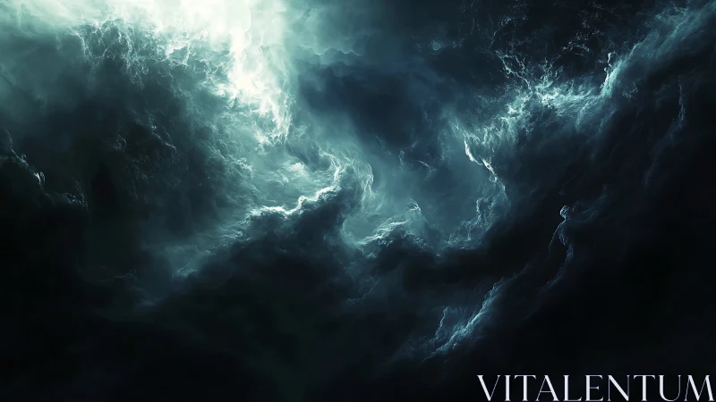 Turbulent luminescent nebula vortex with high-contrast gradients.