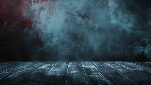 Moody blue wooden floor invites quiet moments and stories