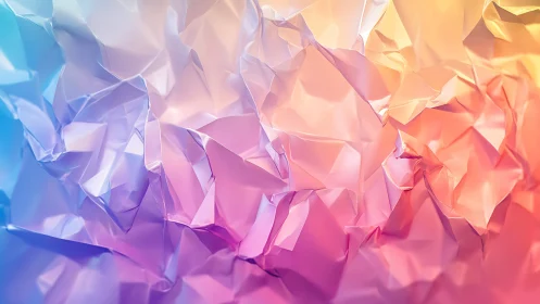 Iridescent low-poly gradient folds in abstract digital wall art.