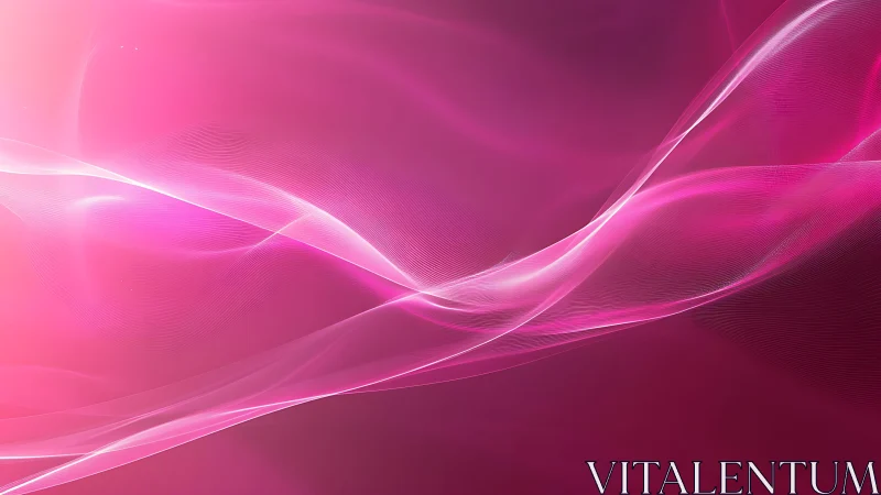 Flowing Pink Abstract Waves Digital Art Background.