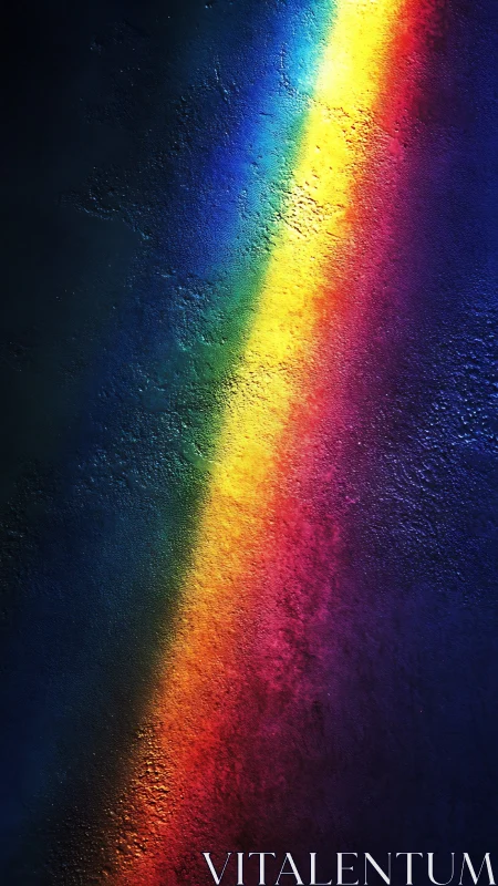 Diagonal spectrum beam over textured dark surface.