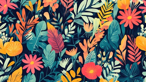 Wildflower Symphony Dances Across Midnight Canvas