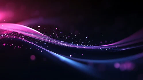 Curved luminous bands traverse a dark digital gradient field