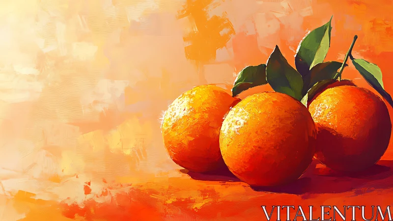 Sunlit oranges glow against a swirling painterly dawn field.