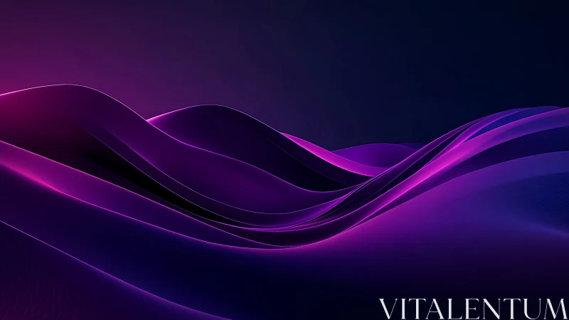 Neon purple light waves curve across a dark abstract field