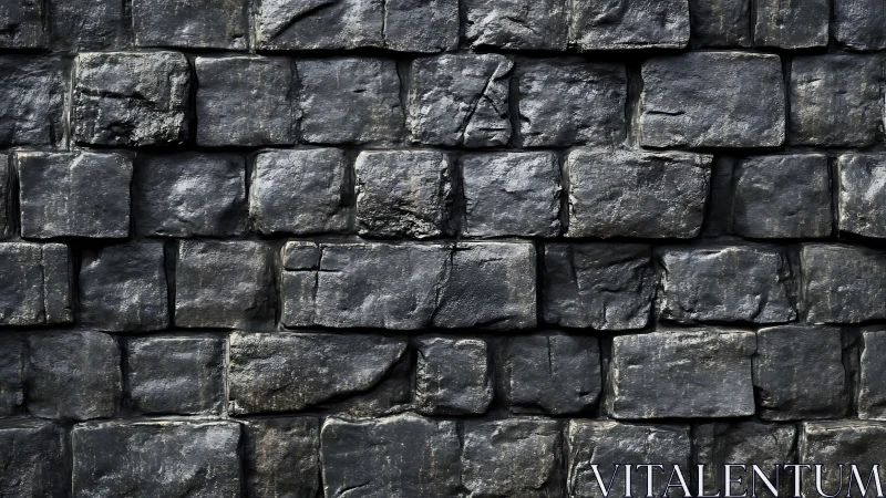Weathered dark stone wall captures rugged medieval texture