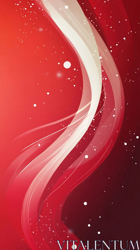 Crimson abstract waves with luminous white streaks flow.