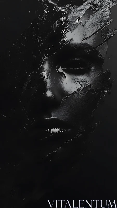 Human face partially obscured by dark textured material