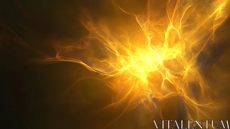 Golden energy nebula with luminous abstract filaments.